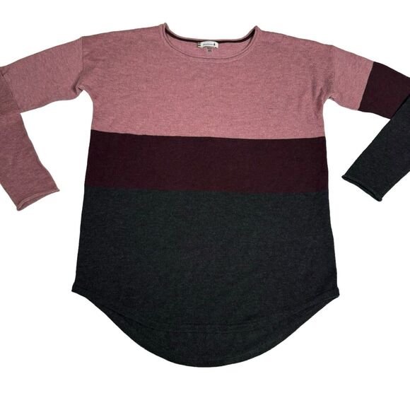 Smartwool Size XS Women's Shadow Pine Crew Sweater Pink Gray Colorblock - Picture 5 of 13